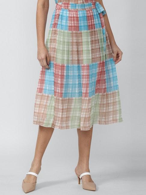 van-heusen-multicolored-chequered-a-line-skirt