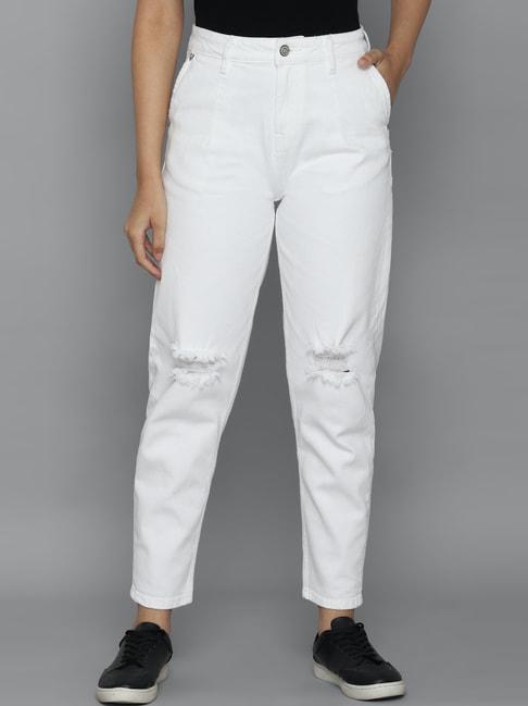 allen-solly-white-cotton-mid-rise-jeans