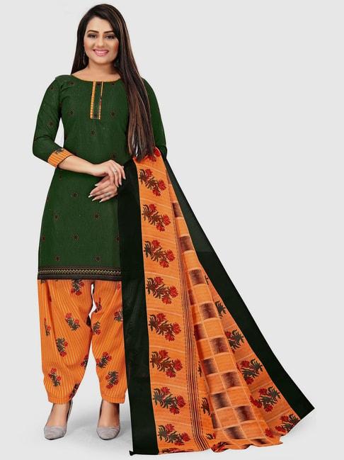 rajnandini-green-&-orange-cotton-printed-unstitched-dress-material
