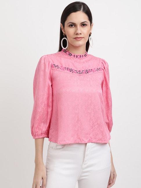 elle-pink-cotton-printed-top