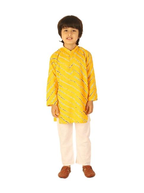 ahhaaaa-kids-yellow-&-white-cotton-striped-full-sleeves-kurta-set