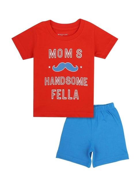bodycare-kids-blue-&-red-cotton-printed-t-shirt-set