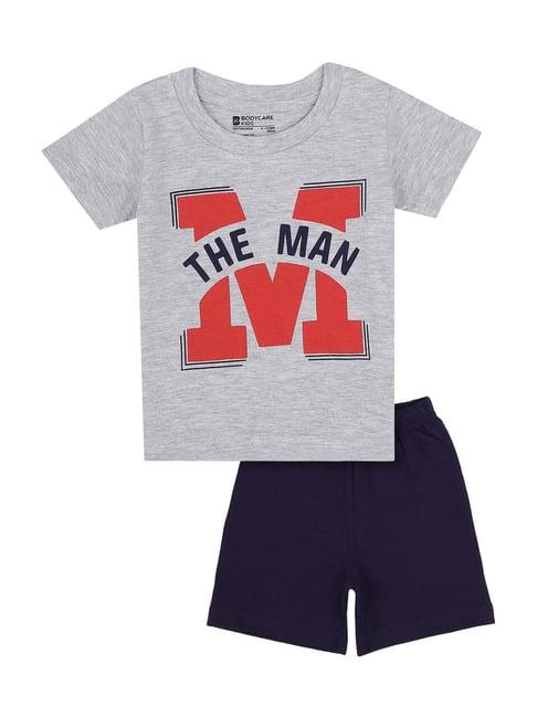 bodycare-kids-grey-&-navy-cotton-printed-t-shirt-set