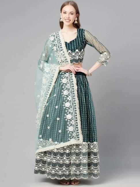 readiprint-fashions-green-embroidered-lehenga-choli-set-with-dupatta