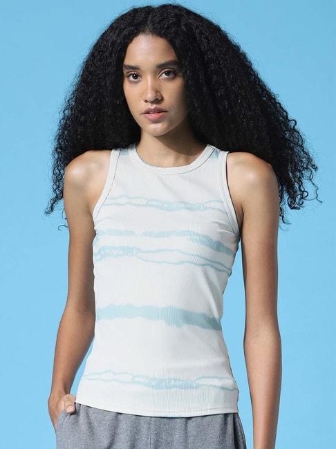 only-white-round-neck-printed-tank-top