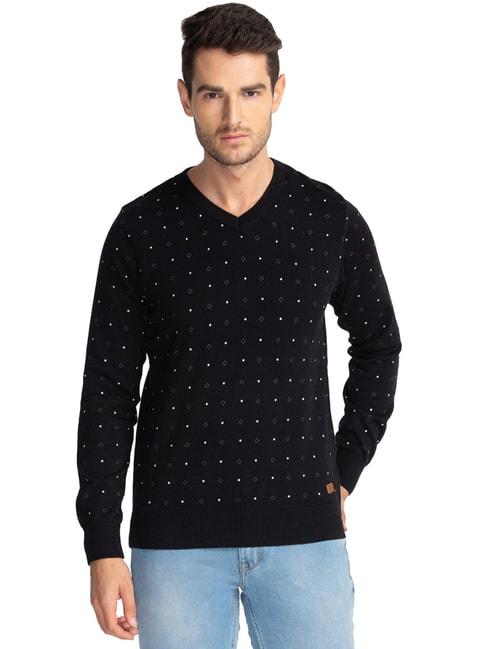 parx-black-cotton-regular-fit-printed-sweaters