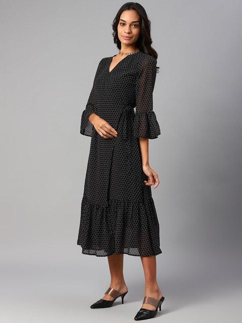 cottinfab-black-printed-wrap-georgette-dress