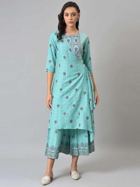 w-turquoise-floral-print-a-line-jumpsuit
