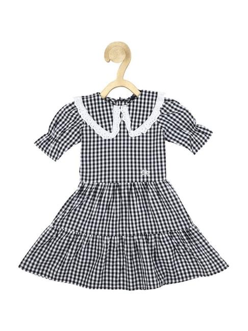 allen-solly-junior-black-&-white-cotton-chequered-dress