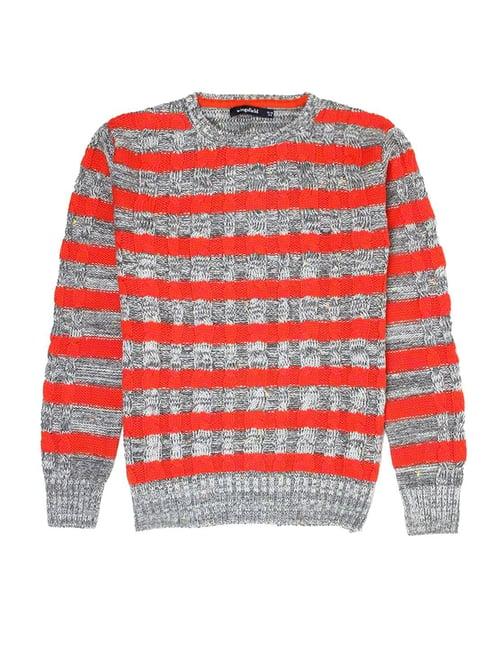 wingsfield-kids-red-&-grey-striped-full-sleeves-pullover