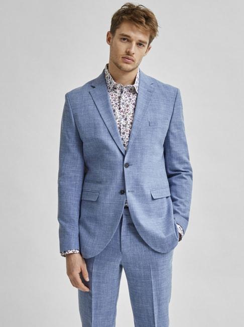 selected-homme-light-blue-slim-fit-self-pattern-blazers