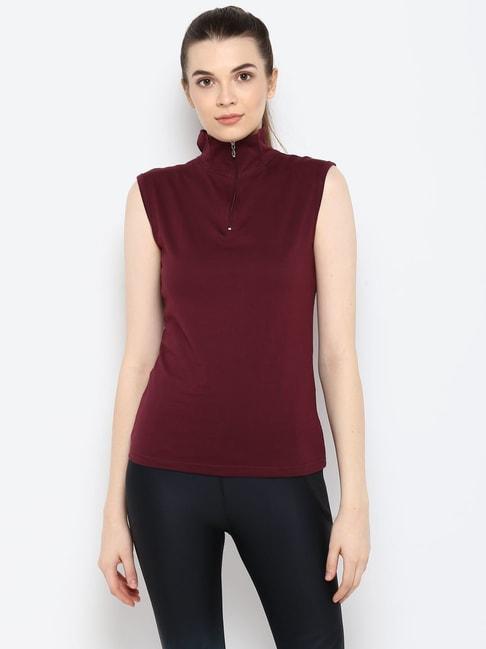 appulse-maroon-cotton-slim-fit-t-shirt