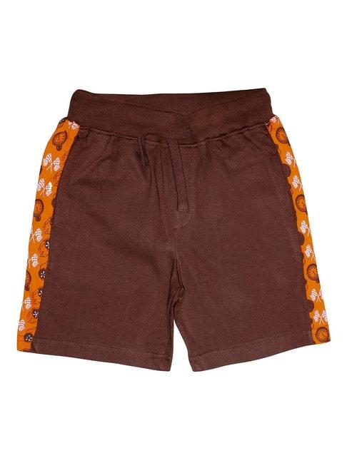 kiddopanti-kids-brown-solid-shorts