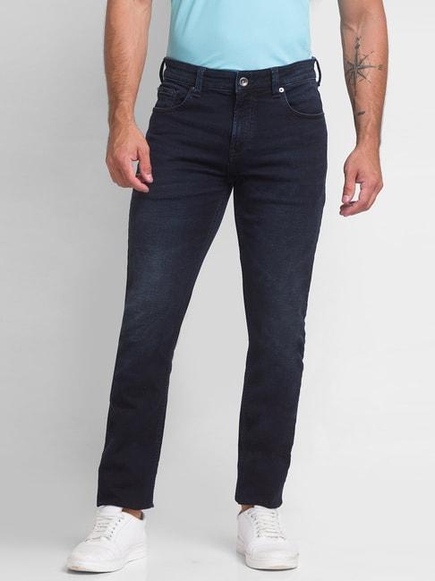 spykar-navy-cotton-comfort-fit-jeans