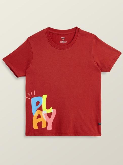 xy-life-kids-red-cotton-printed-t-shirt