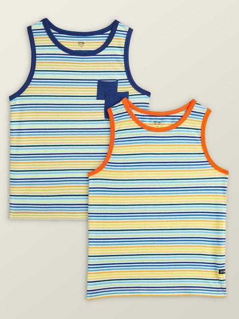 xy-life-kids-multicolor-cotton-striped-vests-(pack-of-2)