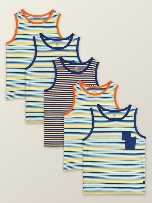 xy-life-kids-multicolor-cotton-striped-vests-(pack-of-5)