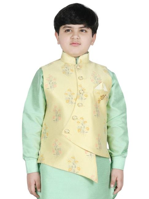 sg-yuvraj-kids-yellow-floral-print-nehru-jacket
