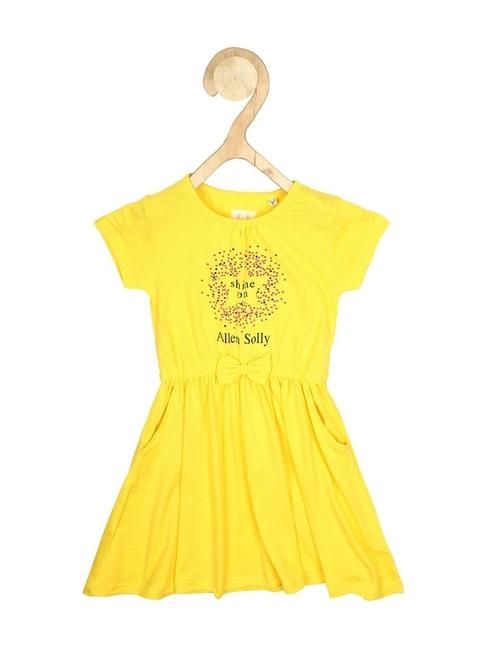 allen-solly-junior-yellow-graphic-dress