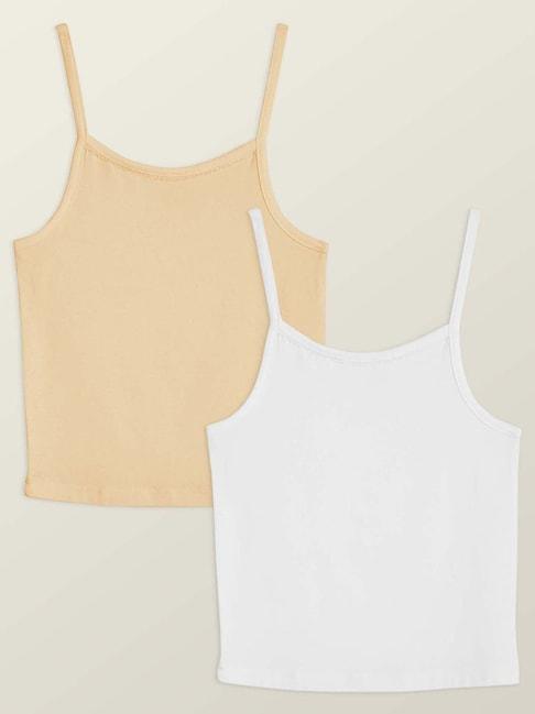 xy-life-kids-white-&-beige-relaxed-fit-camisole-(pack-of-2)