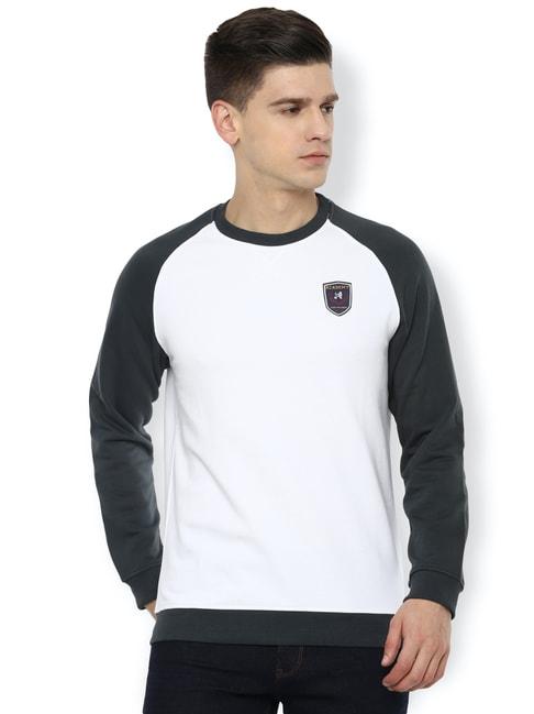 van-heusen-white-&-grey-slim-fit-colour-block-sweatshirt