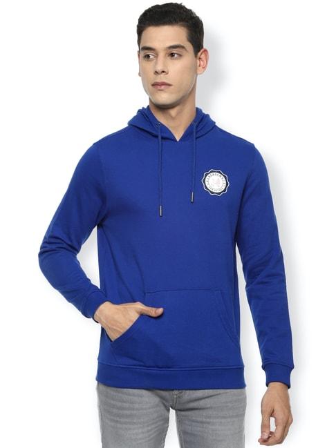 van-heusen-blue-slim-fit-hooded-sweatshirt