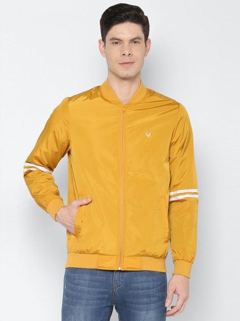 allen-solly-yellow-regular-fit-striped-jacket