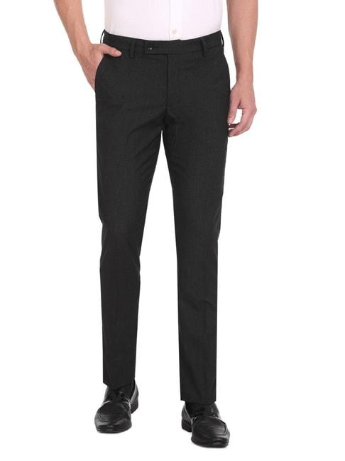 arrow-black-regular-fit-self-pattern-trousers