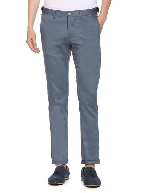 arrow-sport-blue-cotton-slim-fit-trousers