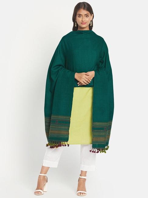 fabindia-green-woven-pattern-shawl