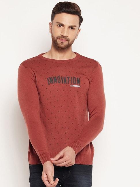 duke-rust-slim-fit-printed-sweater