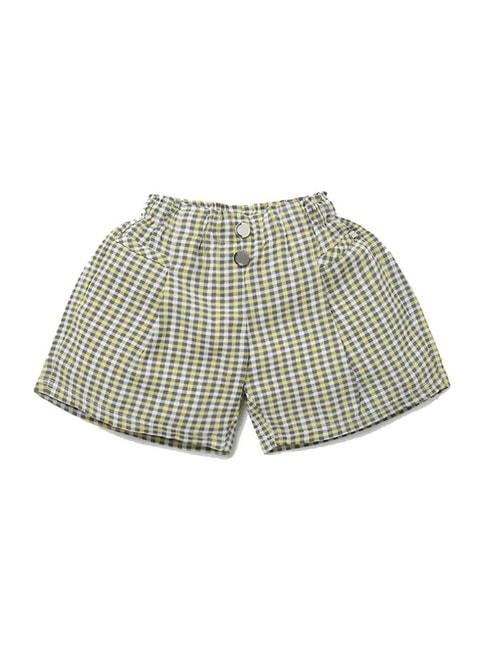 tiny-girl-kids-lemon-yellow-&-grey-chequered-shorts