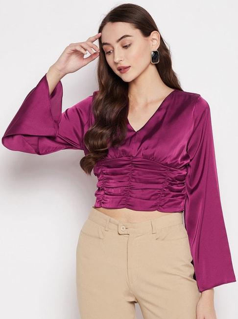 madame-purple-regular-fit-textile-crop-top