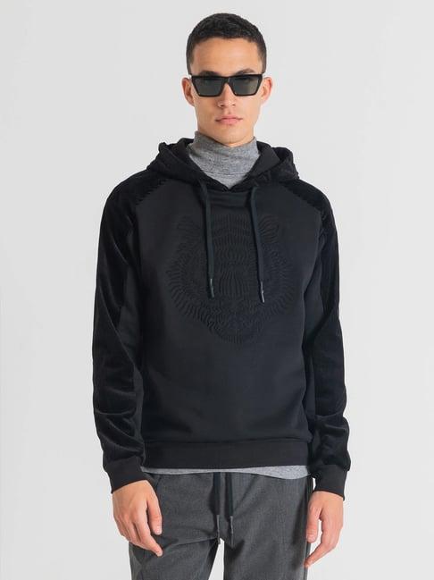 antony-morato-black-embellished-hooded-sweatshirt
