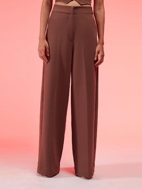 rsvp-brown-regular-fit-high-rise-trousers