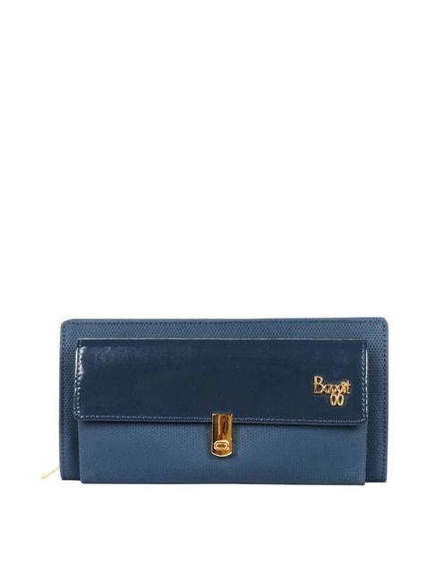 baggit-blue-solid-zip-around-wallet-for-women