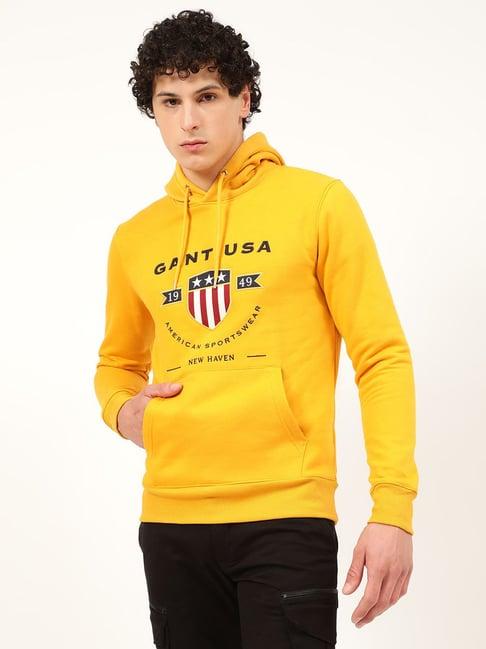 gant-yellow-slim-fit-embroidered-hooded-sweatshirt
