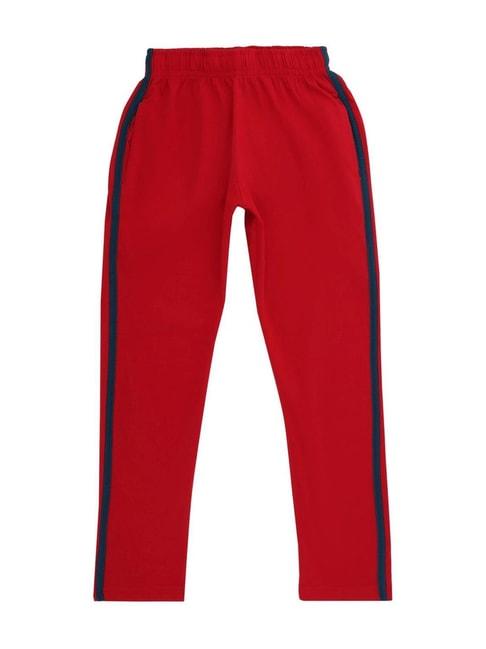 dyca-kids-red-cotton-regular-fit-trackpants