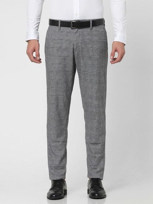 selected-homme-grey-checked-slim-fit-flat-front-trousers