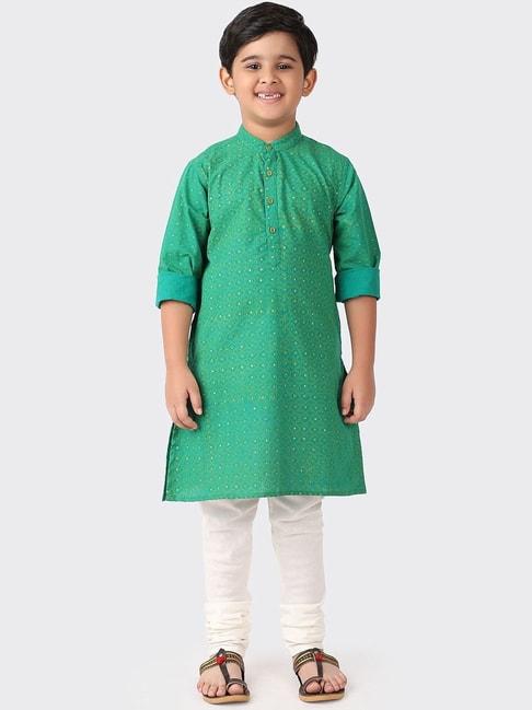 fabindia-kids-green-cotton-printed-full-sleeves-kurta