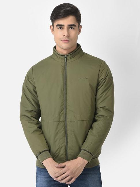 crimsoune-club-green-regular-fit-mock-collar-jacket