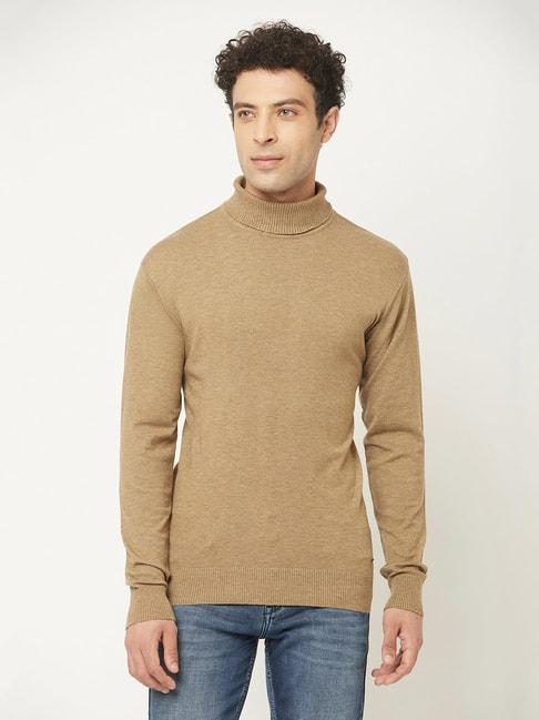 crimsoune-club-beige-regular-fit-high-neck-sweater