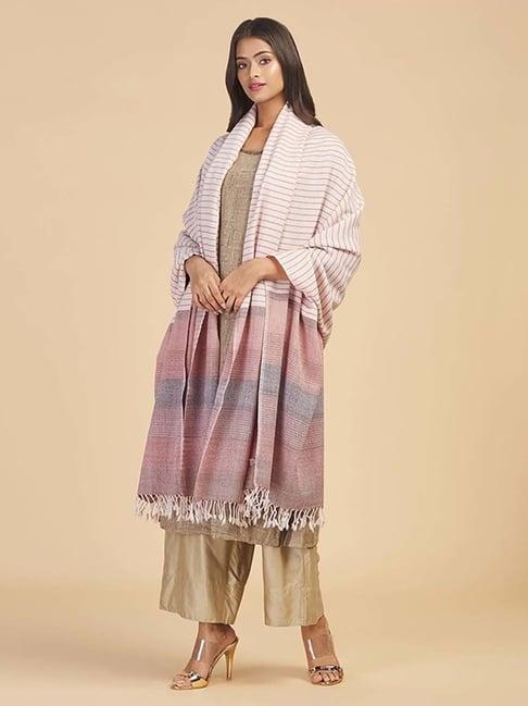 fabindia-cream-woven-pattern-shawl
