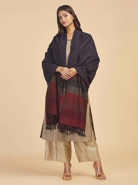 fabindia-navy-woven-pattern-shawl