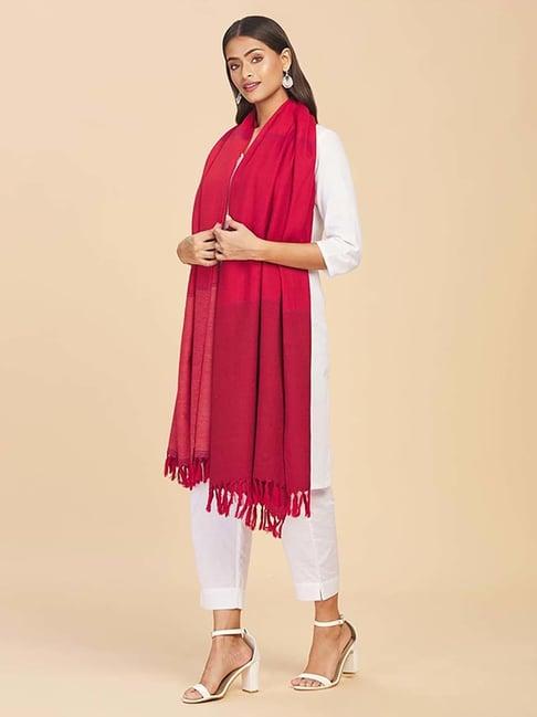 fabindia-red-plain-shawl