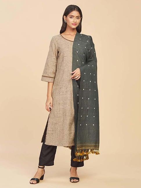 fabindia-grey-bandhani-pattern-shawl
