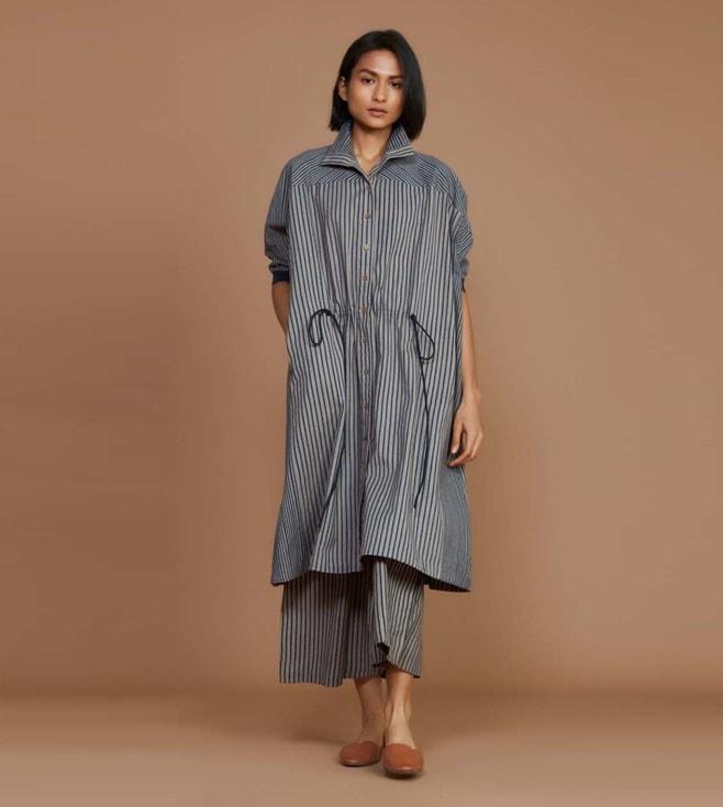 mati-grey-with-charcoal-striped-kaftan-dress