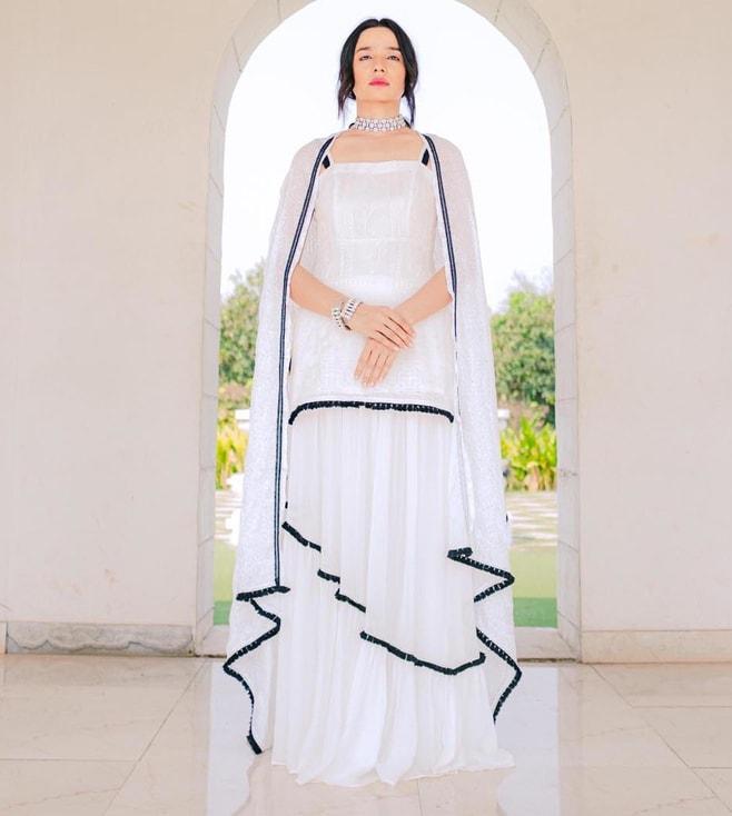 monk-and-mei-sharmila-chikankari-lehenga-skirt---white