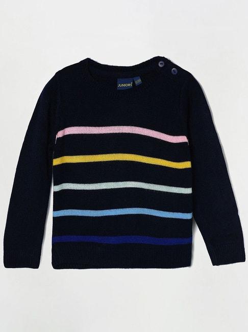 juniors-by-lifestyle-kids-navy-striped-full-sleeves-sweater