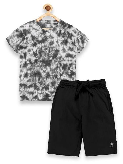 kiddopanti-kids-black-printed-t-shirt-with-shorts